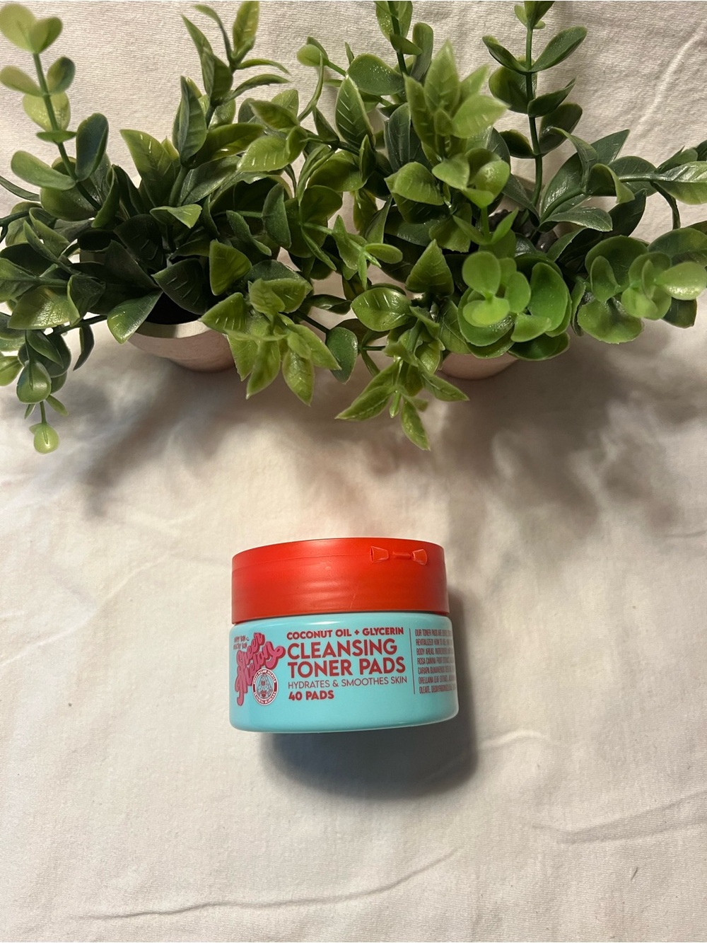 Cleansing Toner Pads - Coconut Oil + Glycerin (Blue Jar, Red Lid)